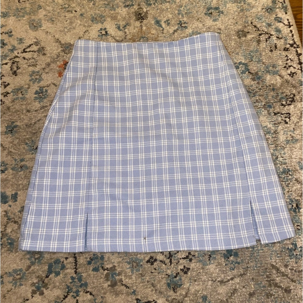 PacSun light blue plaid high rise mini skirt